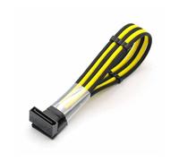 ChunLK Cavo di prolunga di alimentazione SATA da 15 pin maschio a femmina con maniche in PET da 4 mm con adattatore di prolunga Sater HDD da 2 pezzi con pettine for cavi(Black - Yellow)