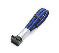 ChunLK Cavo di prolunga di alimentazione SATA da 15 pin maschio a femmina con maniche in PET da 4 mm con adattatore di prolunga Sater HDD da 2 pezzi con pettine for cavi(Black - Dark Blue)