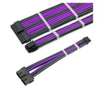 ChunLK Kit cavi di prolunga 1x24 pin, 1x4+4 pin, 1x12vhpwr a 2x8 pin PCIE5.0 RTX3090Ti/ 4090 4080 4070 Set di cavi - 30 cm(Purple)