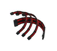 ChunLK Kit cavo prolunga PSU piegato 1x24 pin, 1xCPU/AT 8 pin (4+4P), 2xGPU 8 (6+2) pin PCIE curva interna 180 gradi 20 cm 30 cm(20cm,Black red)