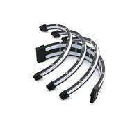 ChunLK Kit cavo prolunga PSU piegato 1x24 pin, 1xCPU/AT 8 pin (4+4P), 2xGPU 8 (6+2) pin PCIE curva interna 180 gradi 20 cm 30 cm(300mm,Carbon white)
