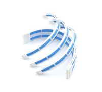 ChunLK Kit cavo prolunga PSU piegato 1x24 pin, 1xCPU/AT 8 pin (4+4P), 2xGPU 8 (6+2) pin PCIE curva interna 180 gradi 20 cm 30 cm(300mm,White Aqua Blue)
