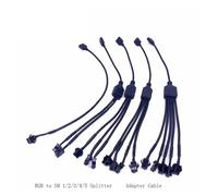 ChunLK RGB 3pin/4pin 1 a 1/2/3/4/5 SM 2.54MM 3P/4pin femmina cavo adattatore striscia scheda madre controllo luce adattatore-30cm(5V 3pin,RGB 4xSM F)