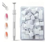 Chunmeng 100 mini spugne per unghie, set di spugne per nail art, strumento sfumato per professionisti e principianti, uso domestico e salone, include penna in metallo, spugne bianche in schiuma