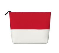 CHUNMINW Beauty case da donna, con stampa bandiera di Monaco, borsa per il trucco con cerniera, borsa da viaggio per cosmetici, borsa da toeletta organizer impermeabile, nero, Taglia unica