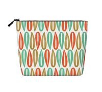 CHUNMINW Beauty case da donna in stile moderno della metà del secolo, con cerniera, borsa per trucchi da viaggio, borsa da toeletta organizer impermeabile, nero, Taglia unica