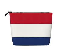 CHUNMINW Borsa cosmetica da donna, con stampa bandiera olandese, borsa per il trucco con cerniera, borsa da viaggio per cosmetici da toeletta, organizer impermeabile, nero, Taglia unica