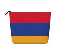 CHUNMINW Borsa per cosmetici da donna, con stampa bandiera dell'Armenia, borsa per il trucco con cerniera, borsa da viaggio per cosmetici, borsa da toeletta organizer impermeabile, nero, Taglia unica