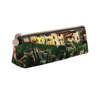 CHUNMINW Italia-Toscana Stampa Minimalista Triangolare Astuccio Astuccio Cosmetico in Pelle con Stampa Completa per Viaggi Lavoro, Bianco, One Size, Design elegante