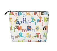 CHUNMINW Trousse per cosmetici da donna, con stampa di animali colorati, con cerniera, borsa da viaggio per cosmetici, borsa da toeletta organizer impermeabile, nero, Taglia unica