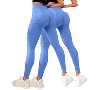 CHUNOTU - Confezione da 2 leggings a compressione da donna 3D anticellulite | Butt Lift Dimagrante Scrunch Bums Collant a compressione a vita alta senza cuciture Controllo della pancia Pantaloni da yoga