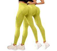 CHUNOTU - Confezione da 2 leggings a compressione da donna 3D anticellulite | Butt Lift Dimagrante Scrunch Bums Collant a compressione a vita alta senza cuciture Controllo della pancia Pantaloni da yoga
