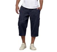 CHUNOTU - Pantaloncini cargo da uomo, sopra il ginocchio, leggeri, in twill di cotone, per escursionismo, arrampicata, combattimento, multi tasche, Marina Militare, M