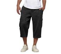 CHUNOTU - Pantaloncini cargo da uomo, sopra il ginocchio, leggeri, in twill di cotone, per escursionismo, arrampicata, combattimento, multi tasche, Nero , XL