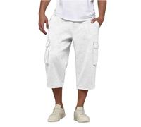 CHUNOTU - Pantaloncini cargo da uomo, sopra il ginocchio, leggeri, in twill di cotone, per escursionismo, arrampicata, combattimento, multi tasche, bianco, XXL