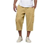 CHUNOTU - Pantaloncini cargo da uomo, sopra il ginocchio, leggeri, in twill di cotone, per escursionismo, arrampicata, combattimento, multi tasche, cachi, M
