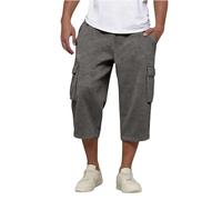 CHUNOTU - Pantaloncini cargo da uomo, sopra il ginocchio, leggeri, in twill di cotone, per escursionismo, arrampicata, combattimento, multi tasche, Grigio, M