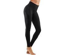 Chunotu - Pantaloni da yoga da donna, senza cuciture, con tasche | Collant a compressione a vita alta per fitness, allenamento, palestra, dimagrante, palestra, atletica