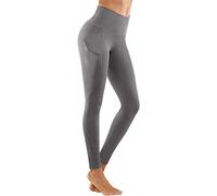 Chunotu - Pantaloni da yoga da donna, senza cuciture, con tasche | Collant a compressione a vita alta per fitness, allenamento, palestra, dimagrante, palestra, atletica