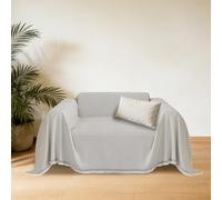 CHUNRONG Telo Copridivano Copri Divano in Ciniglia con Frange 180 x 235 cm Resistente Alle Macchie e Ai Graffi Copritutto Salva Divani Lavabili per Cani e Gatti, Animali, bianco