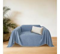 CHUNRONG Telo Copridivano Copri Divano in Ciniglia con Frange 180 x 300 cm Resistente Alle Macchie e Ai Graffi Copritutto Salva Divani Lavabili per Cani e Gatti, Animali, Blu