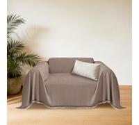 CHUNRONG Telo Copridivano Copri Divano in Ciniglia con Frange 180 x 475 cm Resistente Alle Macchie e Ai Graffi Copritutto Salva Divani Lavabili per Cani e Gatti, Animali, marrone