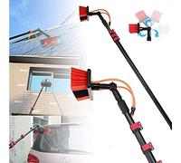 CHUNTIANMEI Lavavetri Telescopico per Pannelli Solari,Asta Telescopica per Pulizia Vetri, 3.6M-11M Kit di Pulizia Telescopici per Tubi Prolunga, Pulizia Pannelli Fotovoltaici,Brushhead35cm-10.8m/36FT
