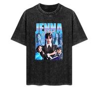 CHUNTUO Jenna Ortega Homage Unisex T-Shirt Graphic Top Printed Tee Mens Black Shirt M