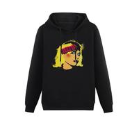 CHUNWANG Men's Heavyweight Hooded Blondie Punk Band Logo Warhol Hoodies Men Hoody Long Sleeve Pullover Sweatshirt with Drawing Pocket Size XL