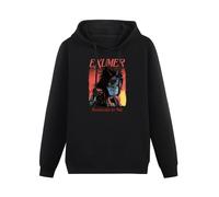 CHUNWANG Men's Heavyweight Hooded Exumer Possessed Fire German Thrash Metal Hoodies Men Hoody Long Sleeve Pullover Sweatshirt with Drawing Pocket Size XL
