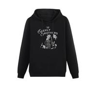 CHUNWANG Men's Heavyweight Hooded Retro 1958 Tour The Everly Brothers Hoodies Men Hoody Long Sleeve Pullover Sweatshirt with Drawing Pocket Size XL