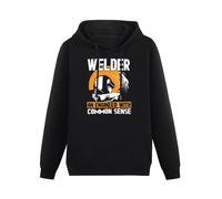 CHUNWANG Men's Heavyweight Hooded Welder An Engineer with Common Sense Hoodies Men Hoody Long Sleeve Pullover Sweatshirt with Drawing Pocket Size L