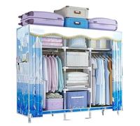 CHUNXVLI Armadio per Spogliatoio Guardaroba Semplice in Tubo d'Acciaio Assemblaggio E Stoccaggio Economici Organizzazione(A,163 * 45 * 170cm)