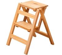 CHUNXVLI Scaletta Pieghevole Scala Garage Sgabello Pieghevole, Panca Multifunzionale A Forma di A Scale A Pedale Larghe in Legno per da Cucina 330lb(A,2 Step Ladder)