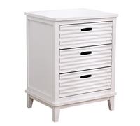 CHUNXVLI Tavolino da tè da soggiorno, moderno, bianco, con 3 cassetti, comodino in legno, organizer per piccoli spazi, camera da letto, mobili per casa e ufficio (piccolo 35 cm)