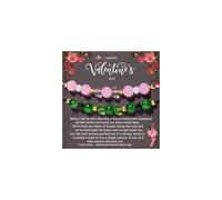 CHUOZI 2 braccialetti malvagi per coppie streghe braccialetto migliore amico verde rosa cristallo regolabile filo di perline Elphaba Galinda amicizia regali di San Valentino per donne uomini gioielli