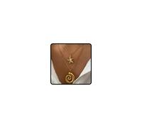CHUOZI 2 collane dorate a forma di stella marina da donna, alla moda, con ciondolo regolabile, non si ossida, a spirale, conchiglia, collo, pizzo, estate, spiaggia, hawaiano, accessori per gioielli