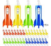 CHUOZI 36 mini portachiavi a forma di razzo, 4 colori torce all'ingrosso, portachiavi con torcia per feste per bambini