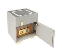 CHUOZI Comodino intelligente con ricarica USB, comodino a LED con luce a tre colori e cassetto con serratura a impronte digitali, altoparlante, in legno massello minimalista per camera da letto (beige