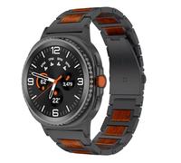CHUOZI per Galaxy Watch 8 Band Classic 46 mm, 2025 legno rosso sandalo in acciaio inox accessorio compatibile per Samsung 40 mm 44 mm