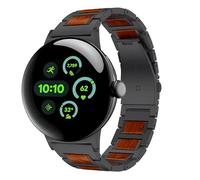 CHUOZI per Pixel Watch 3 Band, 22 mm Legno Rosso Sandalo In Acciaio Inox Accessorio Compatibile per Google 45mm