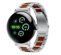CHUOZI per Pixel Watch 3 Band, 22 mm Legno Rosso Sandalo In Acciaio Inox Accessorio Compatibile per Google 45mm