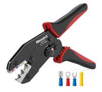 CHUOZI Pinza crimpatrice per cavi non isolati, pinza crimpatrice a cricchetto AWG 22-6, terminale ad anello elettrico non isolato, pinza crimpatrice a cricchetto