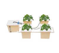 CHUOZI Sistema idroponico DWC da 5 secchi, kit per la coltivazione di colture profonde da 0,8 litri, con pompa ad aria da 4 W e ciottoli di argilla, dispositivo di livello in pietra e acqua per