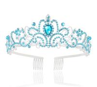 CHUOZI Tiara e corona da donna in argento, con cristalli da principessa, per compleanno, sposa, Halloween
