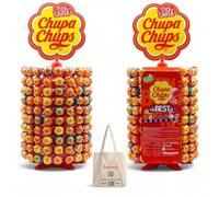 CHUPA CHUPS 400 Lecca Lecca Dolci con Supporto per Feste e Dolcetti, Fragola, Arancia, Ciliegia, Lampone, Cola, Vaniglia e Altro Ancora + JOYTALY Bag