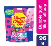 Chupa Chups Assortiti Bubble Gum Filled Lollipop - Friends Pack, 96 gm (8 pezzi)