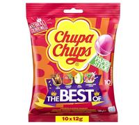 Chupa Chups Best of Lecca-lecca-lecca contiene 10 lollis nei 4 gusti di cola, fragole, mela, crema di fragole, adatto per compleanno, 10 x 12 g