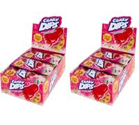 Chupa Chups Crazy Dips, Lollipop, Gusto Fragola, Confezione da 48 Bustine con Lecca Lecca, Lollipop con Polvere Effervescente e Scoppiettante