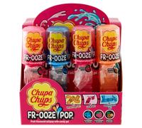 Chupa Chups Frooze Pop, Lollipop con all'interno Caramella Liquida,Gusto Fragola, Tropical, Mirtillo, 12 Lecca Lecca, da Condividere con Amici per un momento indimenticabile di divertimento